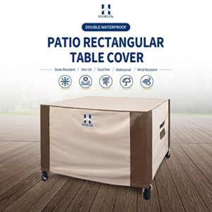 HAMLER Patio Furniture Covers, Rectangular Patio Heavy Duty Table Cover, 420D Tough Oxford Cloth Waterproof Outdoor Dining Table & Chairs General Purpose Furniture Cover 56" L x 56" W x 27.5" H