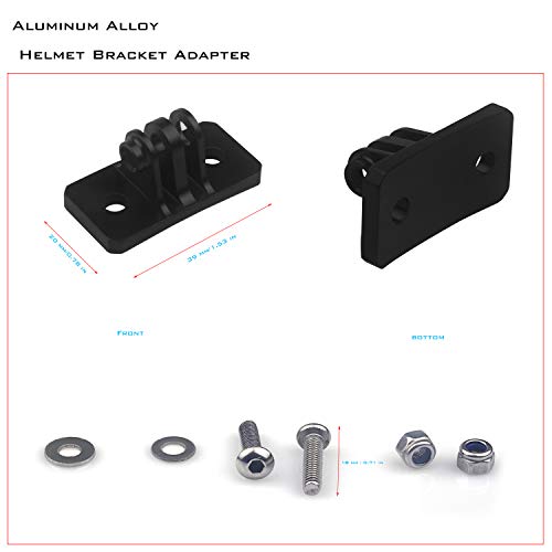 Universal Helmet Fixed Mounts, Camera Metal Bracket Adapter, Camera Accessories for GoPro Series Sport Camera/Skydiving Helmet with 1/4" Screw Adapter (Aluminum Alloy)