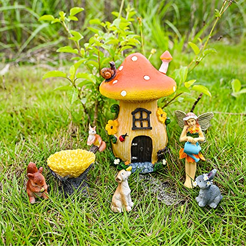 Sparkle Race Fairy Garden Accessories Kit with Miniature Figurines, Fairy Garden Kit for Kids Gnomes Garden Decorations, Fairy Village with Mini Fairy Figurines Outdoor & Indoor Ornaments Home Decor