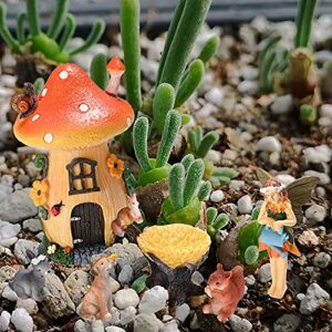 Sparkle Race Fairy Garden Accessories Kit with Miniature Figurines, Fairy Garden Kit for Kids Gnomes Garden Decorations, Fairy Village with Mini Fairy Figurines Outdoor & Indoor Ornaments Home Decor