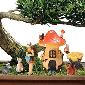 Sparkle Race Fairy Garden Accessories Kit with Miniature Figurines, Fairy Garden Kit for Kids Gnomes Garden Decorations, Fairy Village with Mini Fairy Figurines Outdoor & Indoor Ornaments Home Decor