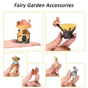 Sparkle Race Fairy Garden Accessories Kit with Miniature Figurines, Fairy Garden Kit for Kids Gnomes Garden Decorations, Fairy Village with Mini Fairy Figurines Outdoor & Indoor Ornaments Home Decor