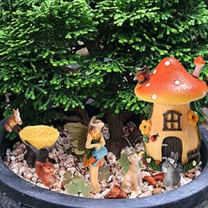 Sparkle Race Fairy Garden Accessories Kit with Miniature Figurines, Fairy Garden Kit for Kids Gnomes Garden Decorations, Fairy Village with Mini Fairy Figurines Outdoor & Indoor Ornaments Home Decor