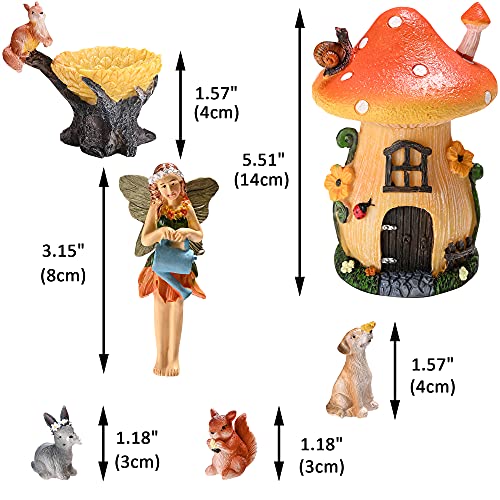 Sparkle Race Fairy Garden Accessories Kit with Miniature Figurines, Fairy Garden Kit for Kids Gnomes Garden Decorations, Fairy Village with Mini Fairy Figurines Outdoor & Indoor Ornaments Home Decor