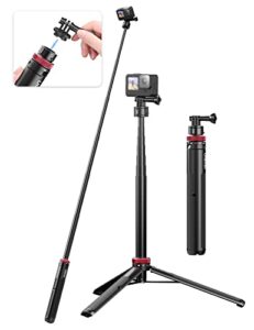 57in extendable selfie tripod accessories for gopro – ulanzi go quick ii long action camera stick tripod quick release adapter vlog handle grip for gopro hero 11 10 9 8 7 6 5/max/dji osmo action