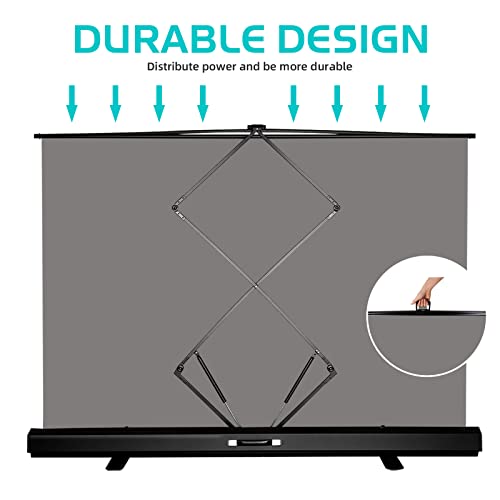 【Retractable Screen】 RAUBAY 78.7in x 74.8in Large Collapsible Grey Backdrop Portable Retractable Panel Photo Gray Background with Stand for Video Conference, Photographic Studio, Streaming