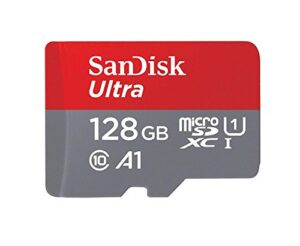 sandisk 128gb ultra microsdxc uhs-i memory card with adapter – 100mb/s, c10, u1, full hd, a1, micro sd card – sdsquar-128g-gn6ma