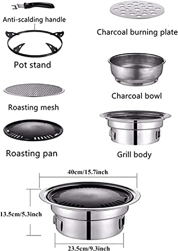 NEWCES Safety Certification Table-top BBQ Grill Round Charcoal Barbecue Grills Table Barbeque Grill Smoker BBQ Stove for Picnic Garden Terrace Camping Travel