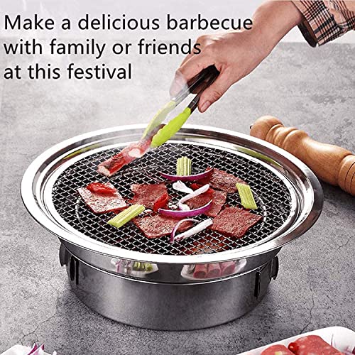 NEWCES Safety Certification Table-top BBQ Grill Round Charcoal Barbecue Grills Table Barbeque Grill Smoker BBQ Stove for Picnic Garden Terrace Camping Travel