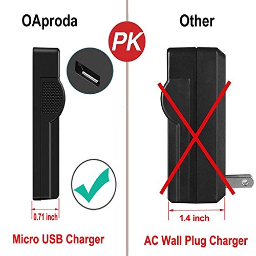 OAproda 2 Pack NB-6L/ NB-6LH Battery and Ultra Slim Micro USB Charger for Canon PowerShot SX530 HS, SX710 HS, SX700 HS, SX610 HS, SX600 HS, SX540 HS, SX510 HS, SX500 is, SX280 HS, SX270 HS, D30, S90