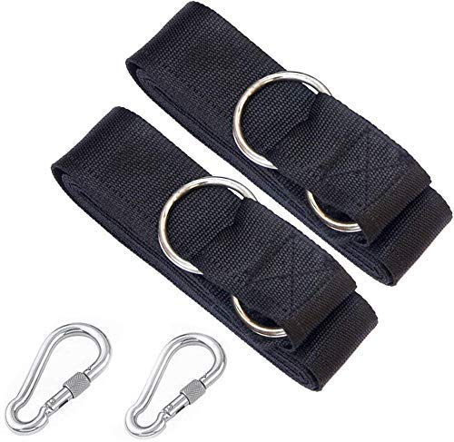 Tree Swing Hanging Straps Kit Holds 2000 lbs,5ft Extra Long Straps Strap with Safer Lock Snap Carabiner Hooks Perfect for Tree Swing & Hammocks, Perfect for Swings,Carry Pouch Easy Fast Installation