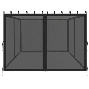 durcover 10x12ft universal replacement mosquito netting, gazebo netting with zippers for outdoor garden patio gazebo 4-panel screen sidewalls, black (mosquito net only)