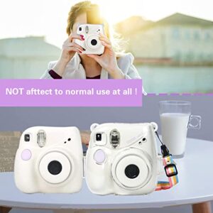 MUZIRI KINOKOO Instax Mini 7+ case, Camera Case for Fuji Instax Mini 7 Plus/Mini 7 + Instant Camera Clear Case with Shoulder Strap and Photo Pocket