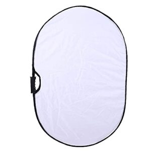 Portable Photography Silver and White Reflector Collapsible 2-in-1 Oval Reflector 23"x35" / 60x90cm Multi-Disc Light Reflector with Handle for Photo Studio Lighting & Outdoor Lighting