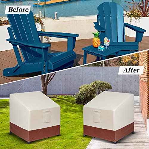 BRIOPAWS Patio Adirondack Chair Cover for Outdoor Furniture,Waterproof Lounge Deep Seat Cover,Heavy Duty Outdoor Chair Covers Patio Furniture Cover(32"Wx 34"Dx 36"H,Beige&Brown)