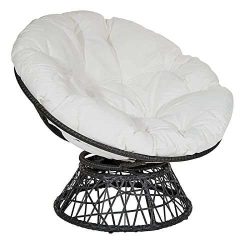 Milageto Outdoor Seat Cushion Hammock Chair Seat Cushion 60x60cm Replacement Removable Patio Seat Cushion for Hanging Basket Chair Garden Egg Chair, White
