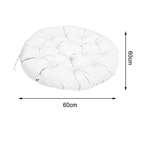 Milageto Outdoor Seat Cushion Hammock Chair Seat Cushion 60x60cm Replacement Removable Patio Seat Cushion for Hanging Basket Chair Garden Egg Chair, White
