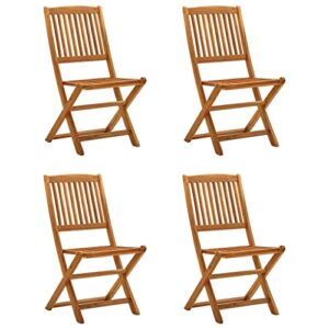vidaxl folding garden chairs 4 pcs solid eucalyptus wood