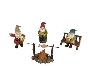 glitzglam happy gnomes beer drinking buddies! – 5-piece garden gnome set for the miniature fairy garden