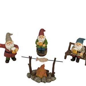 GlitZGlam Happy Gnomes Beer Drinking Buddies! - 5-Piece Garden Gnome Set for The Miniature Fairy Garden