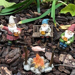 GlitZGlam Happy Gnomes Beer Drinking Buddies! - 5-Piece Garden Gnome Set for The Miniature Fairy Garden