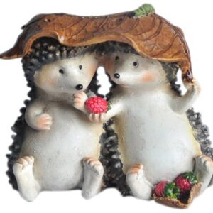 Top Collection Enchanted Story Fairy Garden Hedgehogs Sharing Outdoor Statue