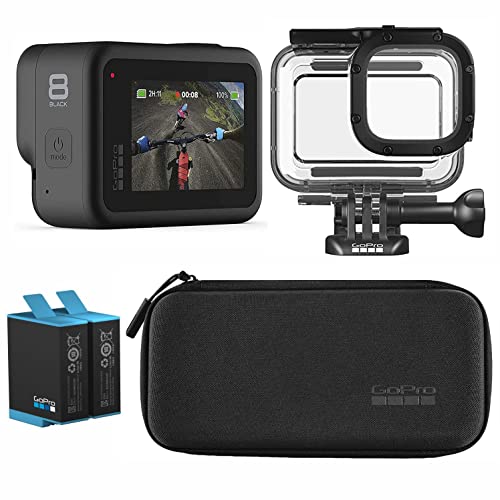 GoPro HERO8 Black Bundle: Includes HERO8 Black Camera, Rechargeable Battery (2 Total), Protective Housing, and Carrying Case