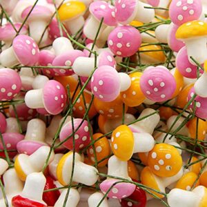 cjeslna 60 pcs miniature fairy garden colorful mushroom