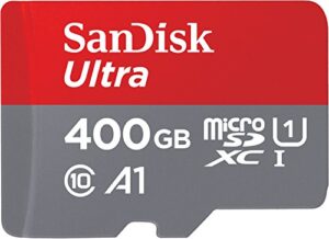 sandisk 400gb ultra microsdxc uhs-i memory card with adapter – 120mb/s, c10, u1, full hd, a1, micro sd card – sdsqua4-400g-gn6ma
