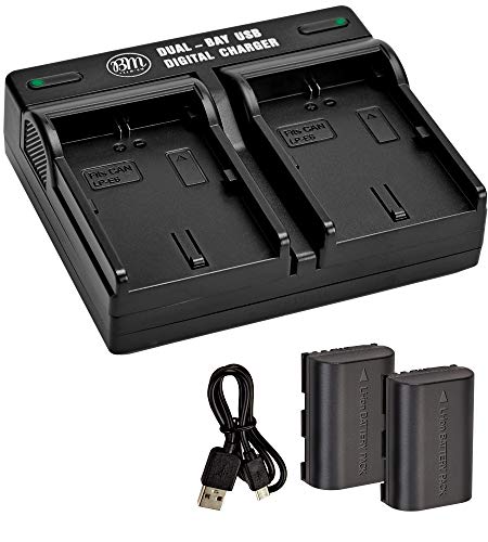 BM 2-Pack of LP-E6N Batteries and Dual Battery Charger for Canon EOS R, EOS R5, EOS 90D, EOS 60D, EOS 70D, EOS 80D, EOS 5D II, 5D III, 5D IV, EOS 6D, EOS 6D II, EOS 7D, EOS 7D II, XC10, XC15 Cameras