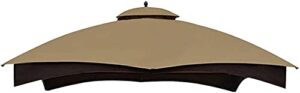 eurmax usa high performance replacement canopy top for lowe’s allen roth heavy duty gazebo roof gazebo top with air vent 10x12 gazebo cover #gf-12s004b-1, replacement top only (khaki)