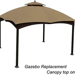 Eurmax USA High Performance Replacement Canopy Top for Lowe's Allen Roth Heavy Duty Gazebo Roof Gazebo Top with Air Vent 10X12 Gazebo Cover #GF-12S004B-1, Replacement Top Only (Khaki)