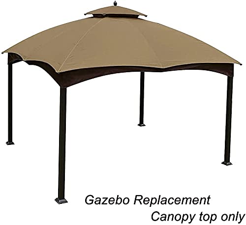 Eurmax USA High Performance Replacement Canopy Top for Lowe's Allen Roth Heavy Duty Gazebo Roof Gazebo Top with Air Vent 10X12 Gazebo Cover #GF-12S004B-1, Replacement Top Only (Khaki)