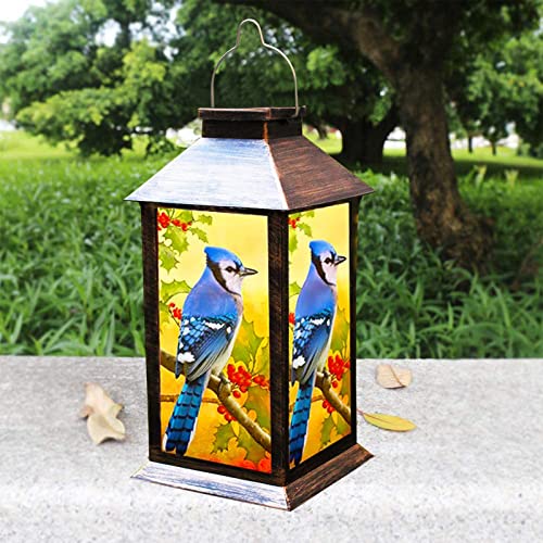 KYAYE Solar Light Outdoor Garden Pendant Light - Waterproof LED Bluebird Palace Light for Dining Table, Outdoor, Party, Terrace, Lawn (蓝鸟)