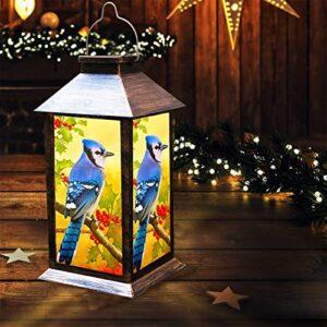 KYAYE Solar Light Outdoor Garden Pendant Light - Waterproof LED Bluebird Palace Light for Dining Table, Outdoor, Party, Terrace, Lawn (蓝鸟)