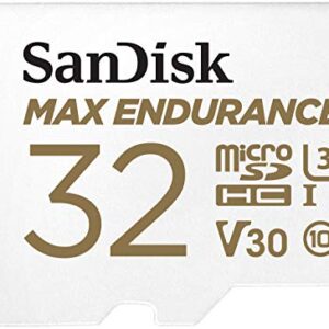 SanDisk 32GB MAX Endurance microSDHC Card with Adapter for Home Security Cameras and Dash cams - C10, U3, V30, 4K UHD, Micro SD Card - SDSQQVR-032G-GN6IA