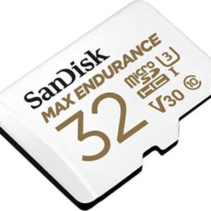 SanDisk 32GB MAX Endurance microSDHC Card with Adapter for Home Security Cameras and Dash cams - C10, U3, V30, 4K UHD, Micro SD Card - SDSQQVR-032G-GN6IA