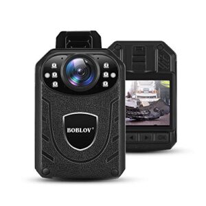 boblov kj21 body camera, 1296p body wearable camera support memory expand max 128g 8-10hours recording police body camera lightweight and portable easy to operate clear nightvision (kj21 only)