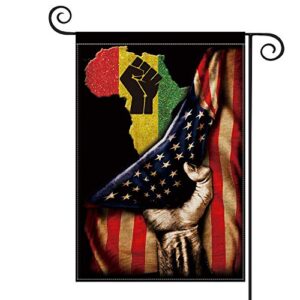 avoin black pride african american us flag garden flag vertical double sized, juneteenth independence day freedom yard outdoor decoration 12.5 x 18 inch