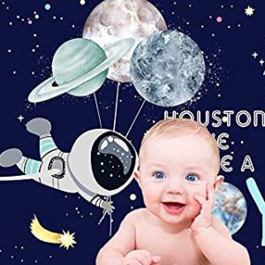 Ticuenicoa 7x5ft We Have A Boy Backdrop for Baby Shower Outer Space Rocket Astronaut Theme Babyshower Backdrops Night Sky Hanging Stars Planet Galaxy Photo Background Kids Birthday Party Decoration