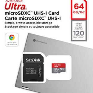 SanDisk 64GB Ultra microSD UHS-I Card for Chromebooks - Certified Works with Chromebooks - SDSQUA4-064G-GN6FA