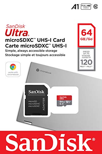 SanDisk 64GB Ultra microSD UHS-I Card for Chromebooks - Certified Works with Chromebooks - SDSQUA4-064G-GN6FA