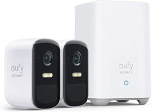 eufy security, eufycam 2c pro 2-cam kit, wireless home security system with 2k resolution, 180-day battery life, homekit compatibility, ip67, night vision, and no monthly fee. (renewed)