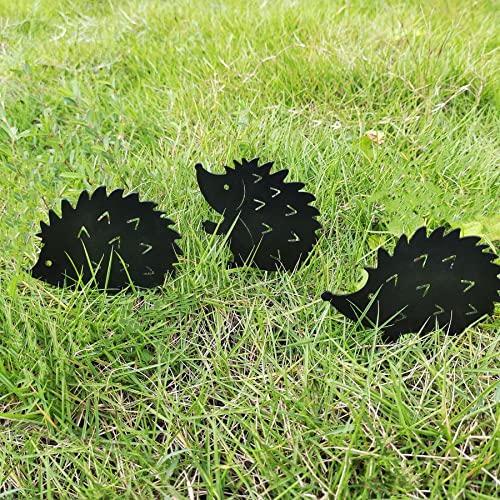 RANNYOZIO Hedgehhog Decorative Garden Stakes Metal Garden Statues Small Cute Silhouette Stake for Yard Outdoor Garden Lawn Decoration, Set of 4