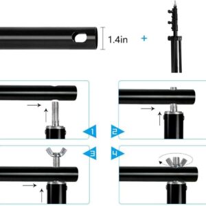 MOUNTDOG Photo Studio Backdrop Support System, 10FT Adjustable Photography Background Stand Kit with Backdrop Clamps, 2 Sandbags, and Carrying Bag for Portrait & Studio Photography