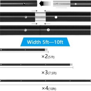 MOUNTDOG Photo Studio Backdrop Support System, 10FT Adjustable Photography Background Stand Kit with Backdrop Clamps, 2 Sandbags, and Carrying Bag for Portrait & Studio Photography