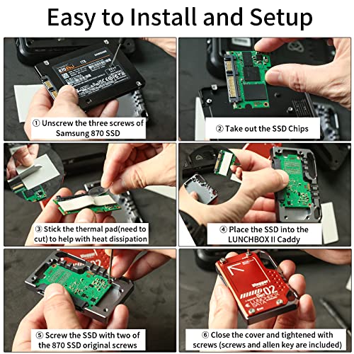 ANDYCINE Lunchbox II Red DIY Metal Case for DIY SSD Compatible for Atomos Ninja V,V+, Ninja Flame, Ninja Inferno, and Shogun Inferno