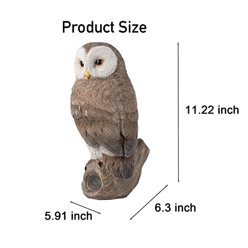 LC LCdecohome Owl Outdoor Statues Garden Yard - Decoration Home Decor Indoor Desk Tabletop Collectible Figurines Ancient Retro Collection 11" x4.5" x5 Inch