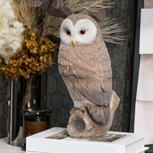 LC LCdecohome Owl Outdoor Statues Garden Yard - Decoration Home Decor Indoor Desk Tabletop Collectible Figurines Ancient Retro Collection 11" x4.5" x5 Inch