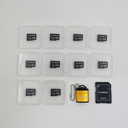 Lerdisk Factory Wholesale 10-Pack Micro SD Card 128MB Class 4 in Bulk Small Capacity 3-Year Warranty Produced by 3C Group Authorized Licencee Special for Small Files Storage or Company Use